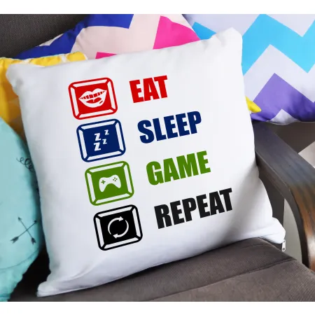 Poduszka dla gracza GAMER eat sleep GAME repeat